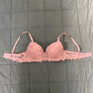 Pink lace bra